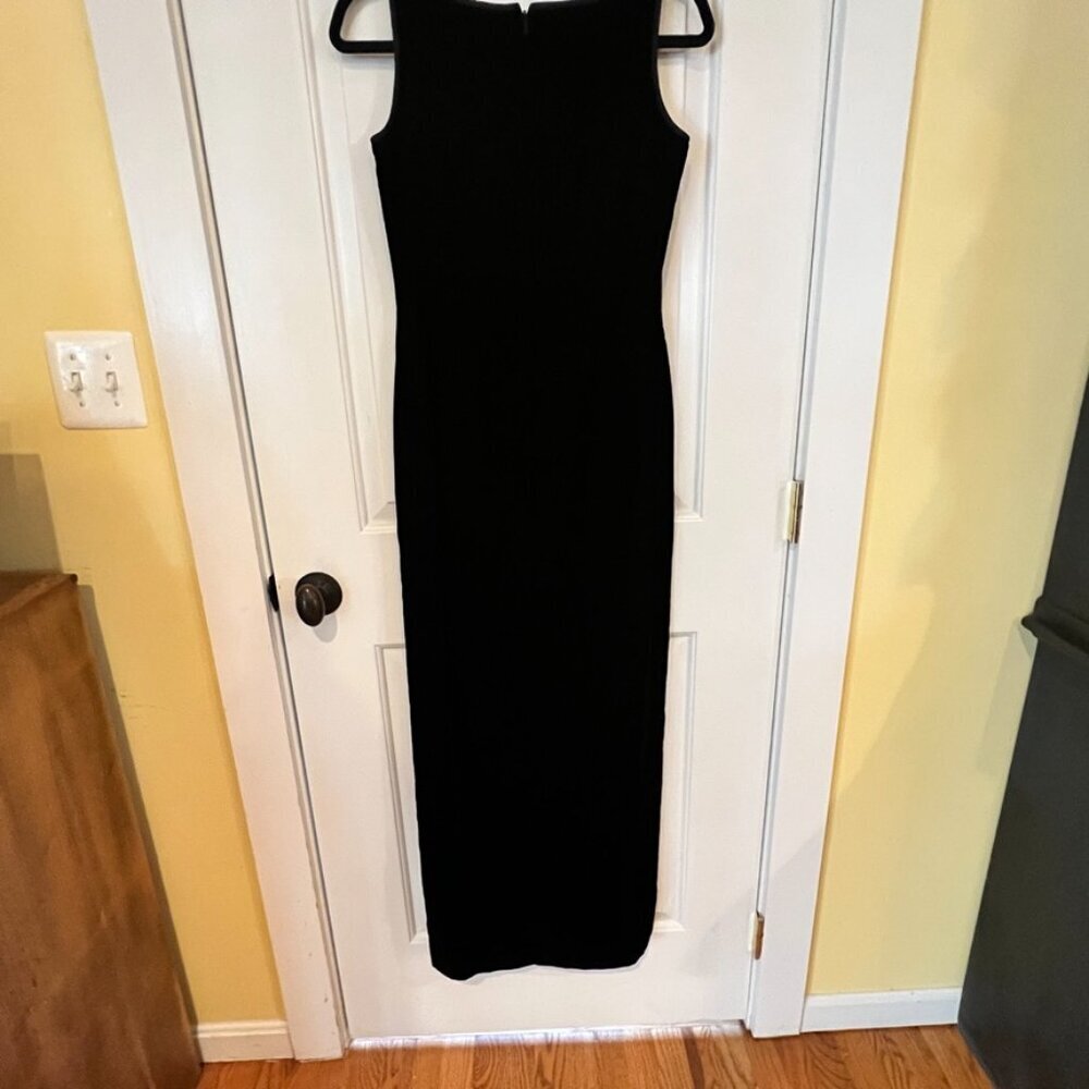 Vintage 90's Bob Mackie Black Velvet Evening Gown Size 6 - Picture 4 of 6